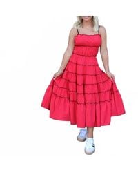 TCEC - Rally Ruched Midi Dress - Lyst