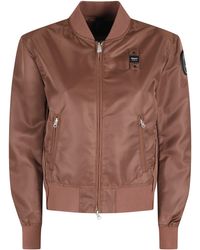 Blauer - Laurie Ribbed Elastic Trim Polyamide Bomber Jacket - Lyst
