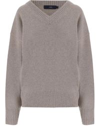 arch4 - Cashmere V-Neck Sweater With Ribbed Detailing - Lyst