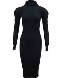 Iris & Ink - Turtleneck Ribbed Knit Dress - Lyst