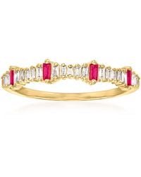 Ross-Simons - Diamond And Ruby Stackable Ring - Lyst