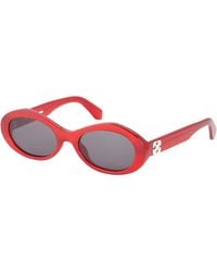 Off-White c/o Virgil Abloh - Sunglasses Oval Full Rim, Havana Frame And Dark Lens Oeri13Gedison6007 - Lyst