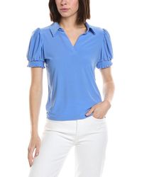 Cece - Split Neck Collared Top - Lyst