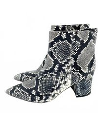 Marc Fisher - Snake Print Leather Pointed Toe Ankle Boots - Lyst