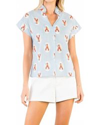 Thml - Striped Short Sleeve Lobster Print Top - Lyst