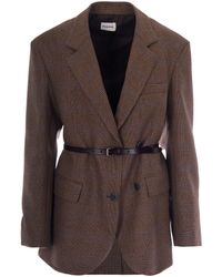 P.A.R.O.S.H. - Double-Breasted Checked Blazer - Lyst