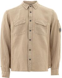 C.P. Company - Relaxed Fit Linen Shirt - Lyst