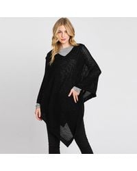 TRUEDAMES - Solid Knit Loose Fit Poncho - Lyst