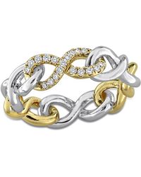 Mimi & Max - Created Forever 1/5Ct Tw Lab-Grown Diamond Infinity Ring Two-Tone Sterling - Lyst