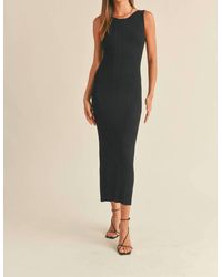 Miou Muse - Rib Knit Sleeveless Midi Dress - Lyst