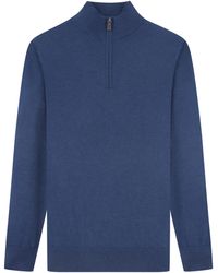 Tom Baine - Cashmere Feel Slim Fit Quarter Zip Sweater - Lyst