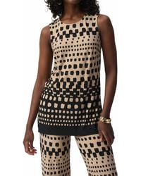Joseph Ribkoff - Polka Dot Print Crew Neck Sleeveless Tunic Top - Lyst