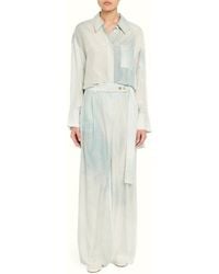 Jason Wu - High Rise Pleat Front Straight Leg Habotai Pant With Extended Belt - Lyst