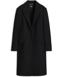 BOSS - Single-Breasted Formal Wool Coat - Lyst