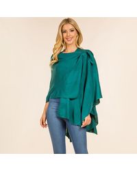 TRUEDAMES - Elegant Solid Drape Wrap Poncho - Lyst