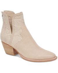 Dolce Vita - Silvan Leather Block Heel Booties - Lyst
