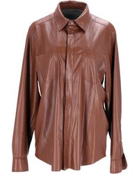 Nanushka - Patch-Pocket Faux Leather Shirt - Lyst