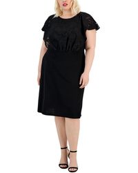 Connected Apparel - Plus Ruched Calf Midi Dress - Lyst