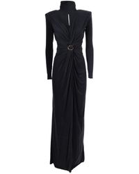 Elisabetta Franchi - Long Dress With High Neckline - Lyst