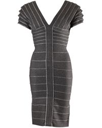 Hervé Léger - Threaded V-Neck Sheath Dress - Lyst
