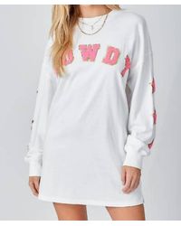 Baevely By Wellmade - Howdy Varsity Patch T-Shirt Dress - Lyst