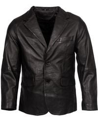 Infinity Leather - 2 Button Blazer Soft Lamb Tailored Leather Jacket - Lyst