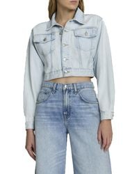 7 For All Mankind - Collar Denim Denim Jacket - Lyst