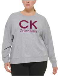 Calvin Klein - Plus Cotton Blend Logo Sweatshirt - Lyst