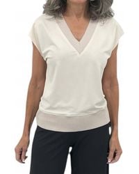 Iris Setlakwe - Matte Jersey Rib V-Neck Top - Lyst