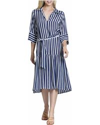 Apny - Half Placket Dress With Belt - Lyst