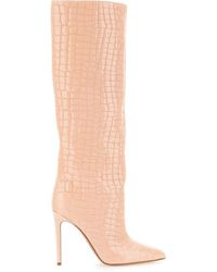 Paris Texas - Knee-High Leather Boots With Glossy Crocodile Finish - Lyst