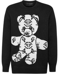 Philipp Plein - Teddy Bear Embroidered-Jacquard Jumper - Lyst