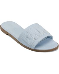 DKNY - Willow Flat Slide Sandal With Logo - Lyst