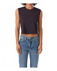 AMO - Denim Sleeveless Babe Tee - Lyst