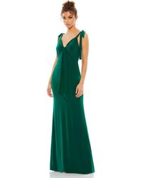 Mac Duggal - Jersey Low Back Bow Shoulder Gown - Lyst
