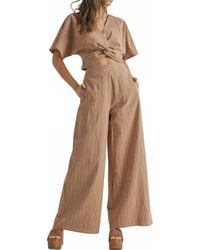 Miou Muse - Stripe Pattern Twisted Front Top - Lyst