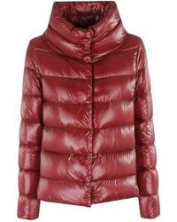 Herno - Burgundy Monogram Down Jacket - Lyst