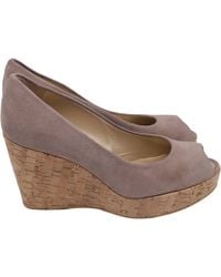 Stuart Weitzman - Anna Peep-Toe Wedge Pumps - Lyst