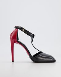 Prada - And Deep Leather Ankle Strap Heels - Lyst
