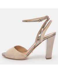 Sergio Rossi - Leather And Suede Ankle Strap Sandals - Lyst