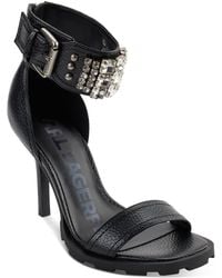 Karl Lagerfeld - Faux Leather Ankle Strap Heels - Lyst
