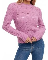 Bluivy - Puff Sleeve Pointelle Pullover - Lyst
