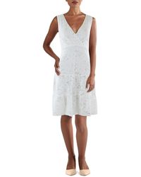 Connected Apparel - Petites Lace Mini Fit & Flare Dress - Lyst