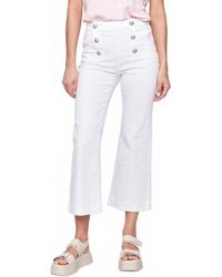 Charlie b - Cropped Pull-On Flare Jeans With Front Buttons - Lyst