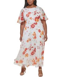 Calvin Klein - Plus Floral Print Long Maxi Dress - Lyst
