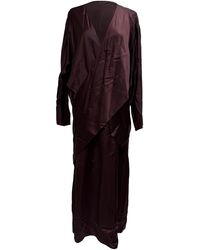 The Row - V-Neck Long Sleeve Midi Dress - Lyst