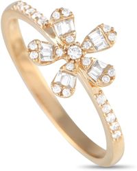Non-Branded - Lb Exclusive 14k Yellow 0.20ct Diamond Flower Ring Rn32404 - Lyst