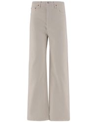RE/DONE - Wide Leg Stretch Cotton Pants With Classic Five-Pocket Design - Lyst