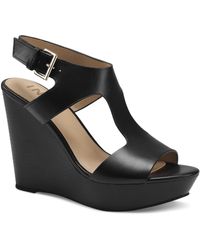 INC - Valleri Faux Leather Open Toe Wedge Sandals - Lyst