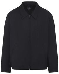 Y-3 - Wool-Blend Jacket With Pointed Collar And Two-Way Zip Closure - Lyst